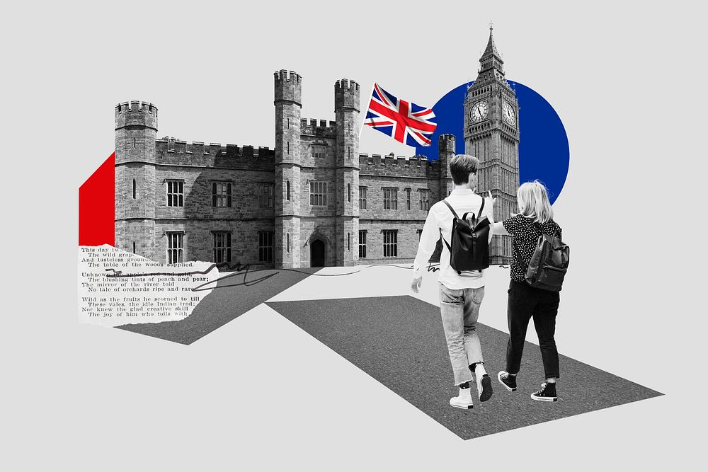 Study in UK, education photo collage Study in UK, education photo collage